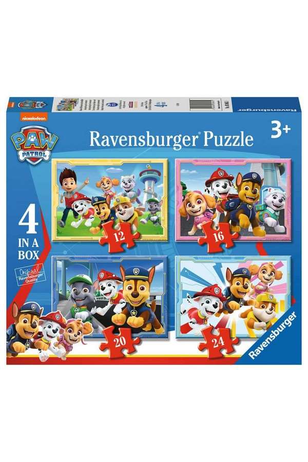 Paw Patrol - 4 Puzzels 12+16+20+24 stukjes