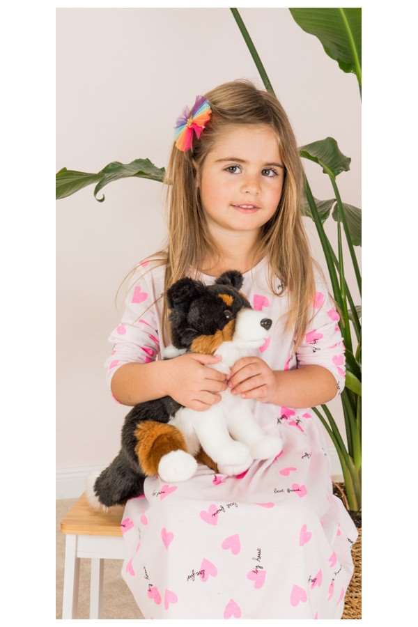 Driekleurige Border Collie zittend 30 cm – Bild 2