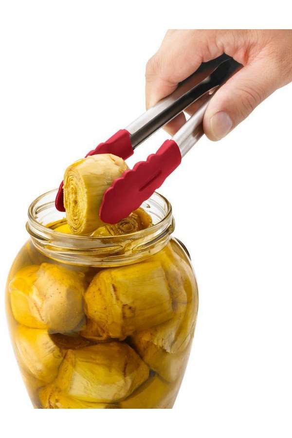 Cuisipro Mini serveertang met silicone 18 cm - rood - Afbeelding 2