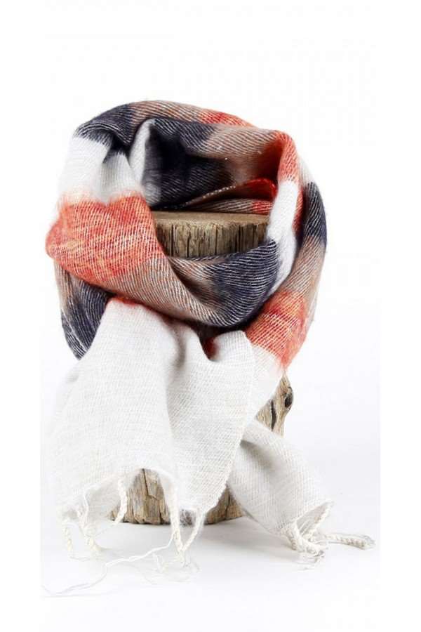 Kleine Sjaal Crème Taupe Oranje