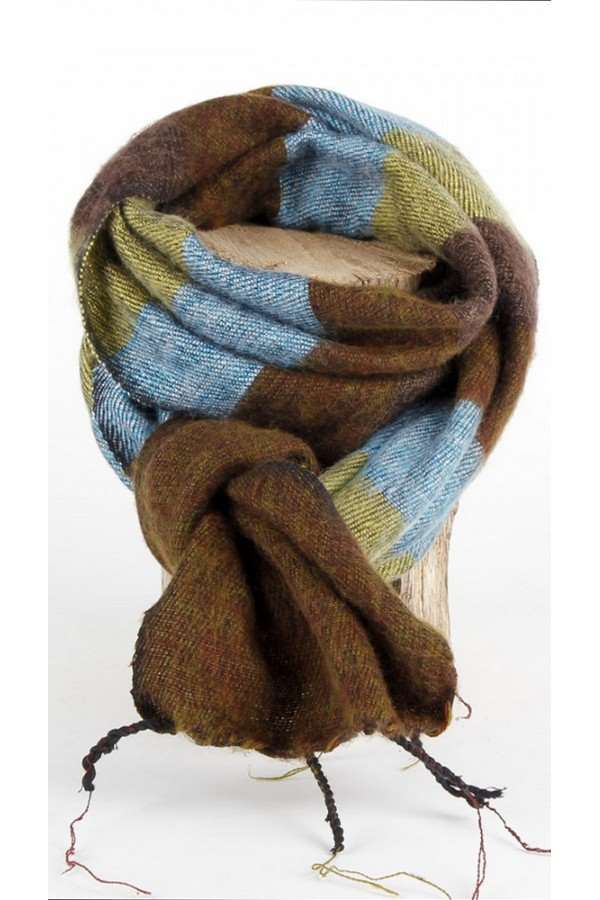 Kleine Sjaal Blauw Bruin Groen