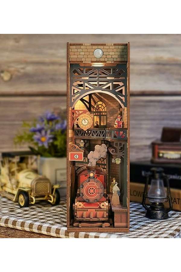 DIY Book Nook "The Steam Age" boekensteun/interieurtje, 3D bouwpakket huisje – Bild 2