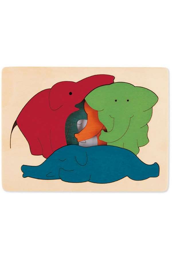 Hape George Luck Olifanten Houten Puzzel