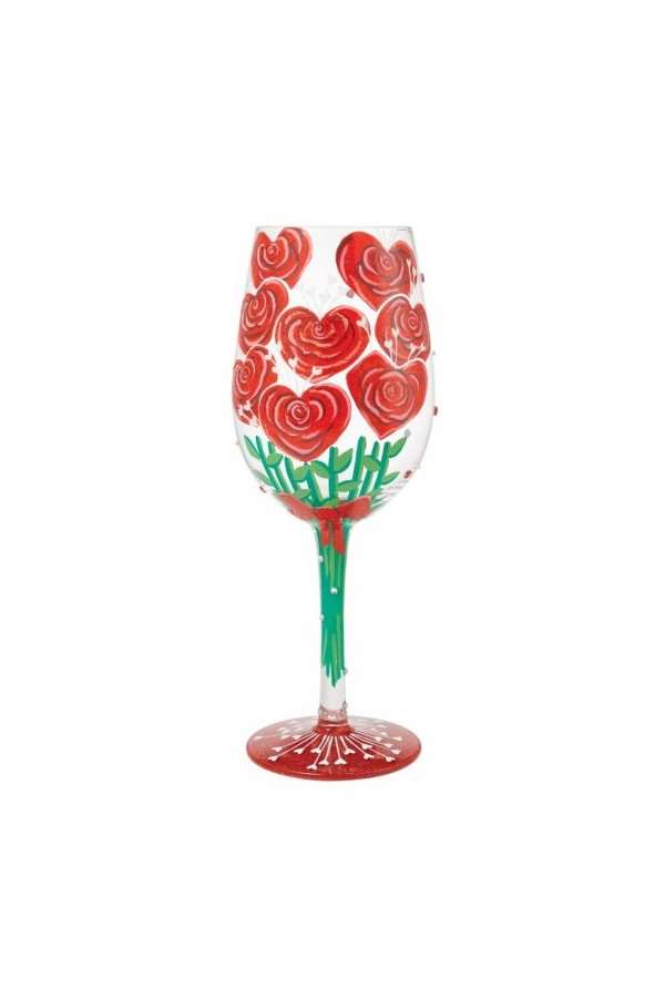 Rozenboeket Wijnglas