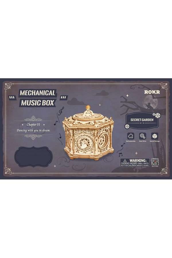 Muziekdoos Hout DIY 3D Puzzel Secret Garden, Robotime - Image 4