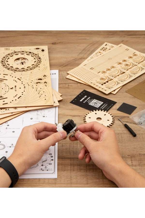 Muziekdoos Hout DIY 3D Puzzel Romantic Carousel, Robotime - Image 2