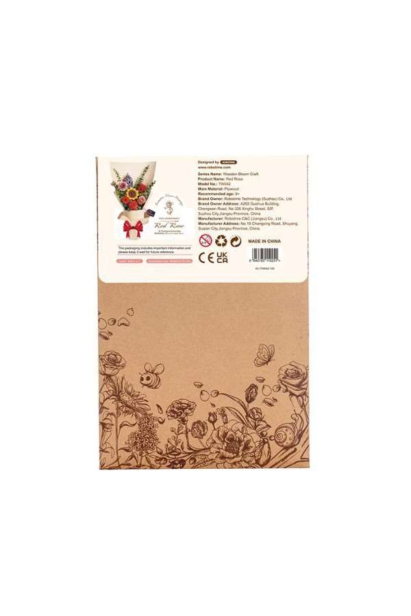 DIY Houten Bloem Red Rose, Rode Roos - Image 4