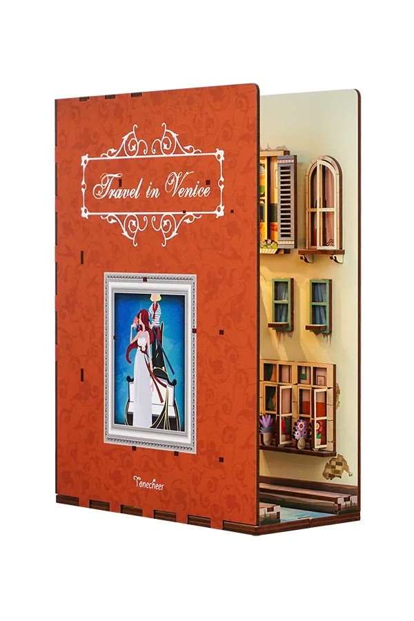 DIY Book Nook "Travel in Venice" boekensteun/interieurtje, 3D bouwpakket huisje - Image 2