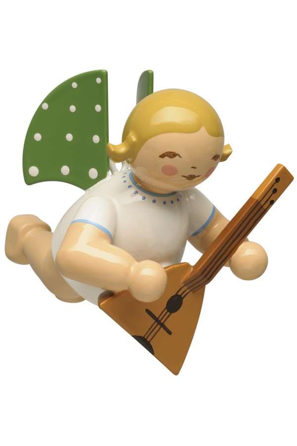 Engel met balalaika, zwevend,