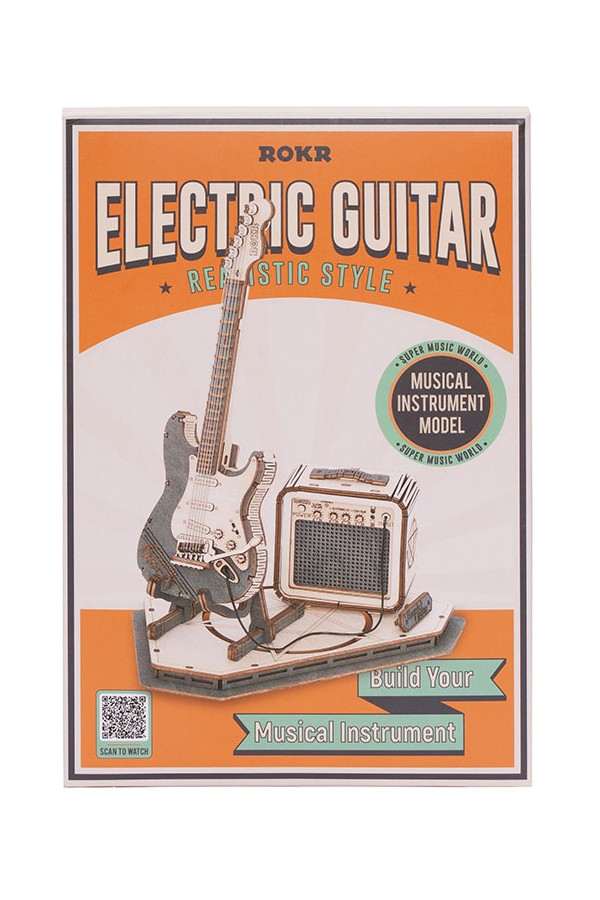 Robotime DIY Houten Puzzel 3D Muziekinstrument Electric Guitar - Image 2