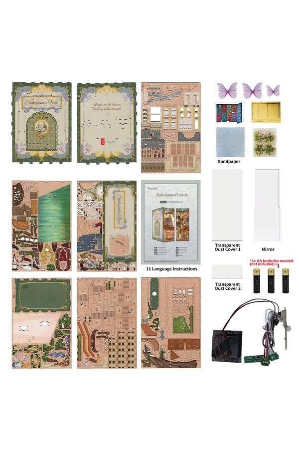 DIY Book Nook Boekensteun Shakespear’s Verse inclusief Dust-cover - Afbeelding 4