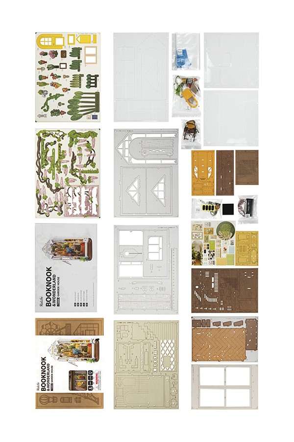 Robotime, DIY Book Nook Boekensteun Garden House, Plantenkas, TGB06, 20,3x11x24,1cm - Image 3