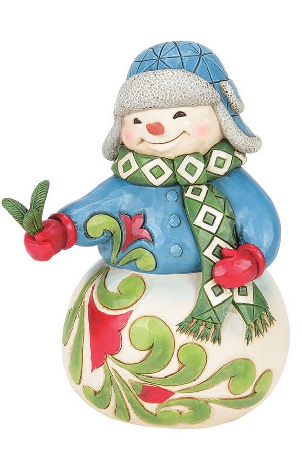 Wishing You a Cozy Christmas (Snowman with Evergreen Sprig)