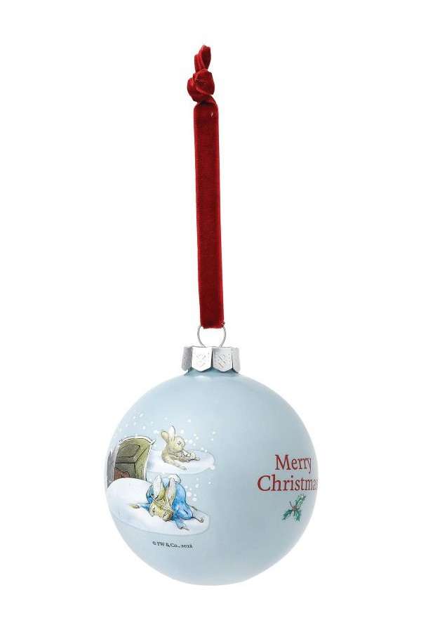 Peter & Benjamin's Fun in the Snow Bauble kerstbal slee - Afbeelding 2