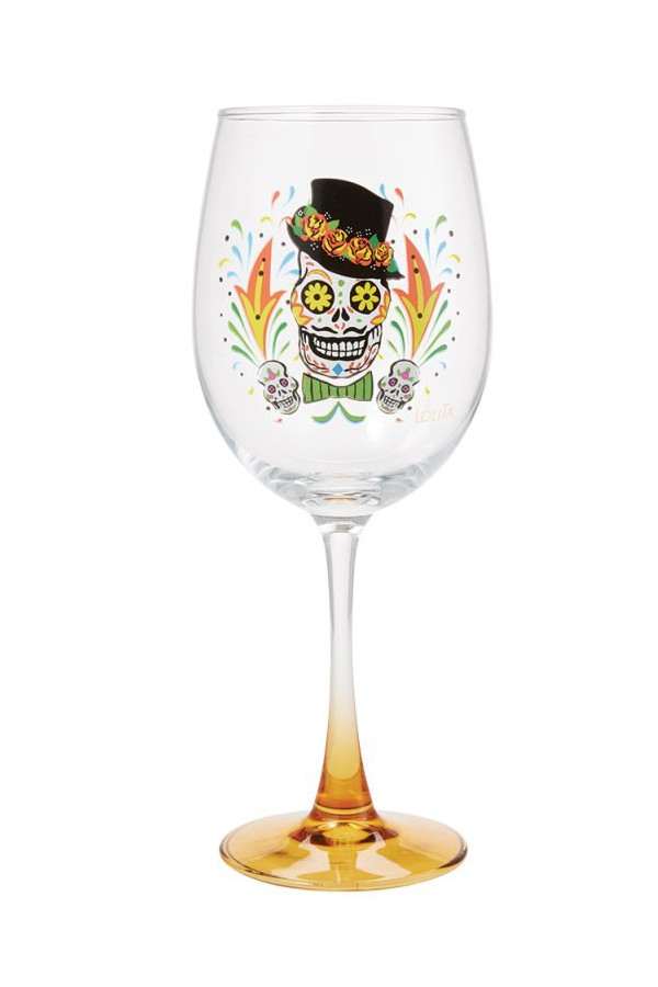 Sugar Skull Wine Glass wijnglas met doodshoofd