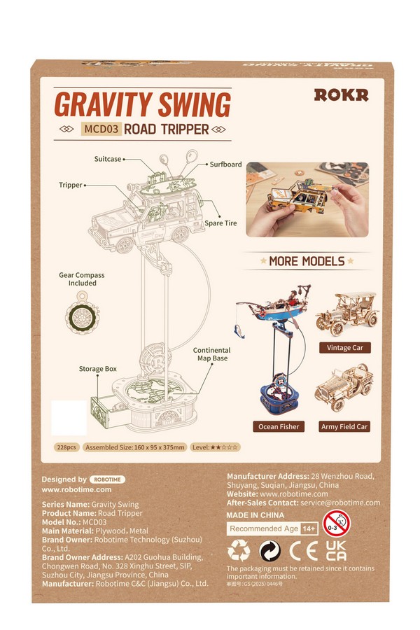 Road Tripper, DIY Pendulum, 3D Houten Puzzel - Afbeelding 2