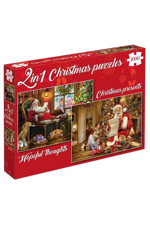 Kerstpuzzel Christmas Presents & Hopeful Thoughts (2×1000)