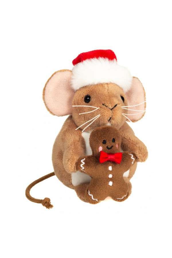 Kerst muis met peperkoekman speculaaspop