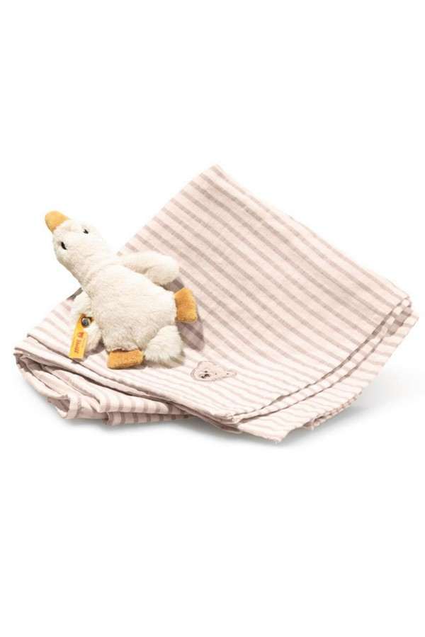 Geschenkset Gilda Gans Greifling mit Rassel und Spucktuch