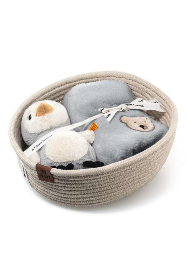 Geschenkset Lio Pinguin mit Rassel und Latz