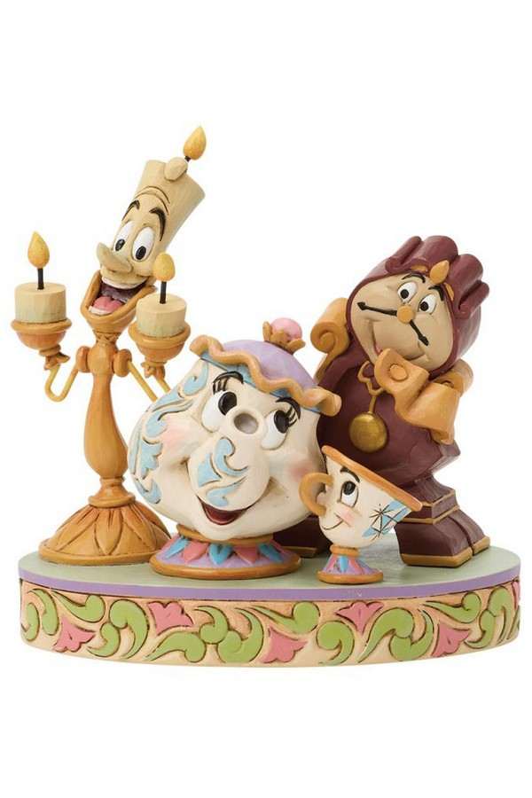 Lumiere, Mrs Potts, Cogsworth and Chip