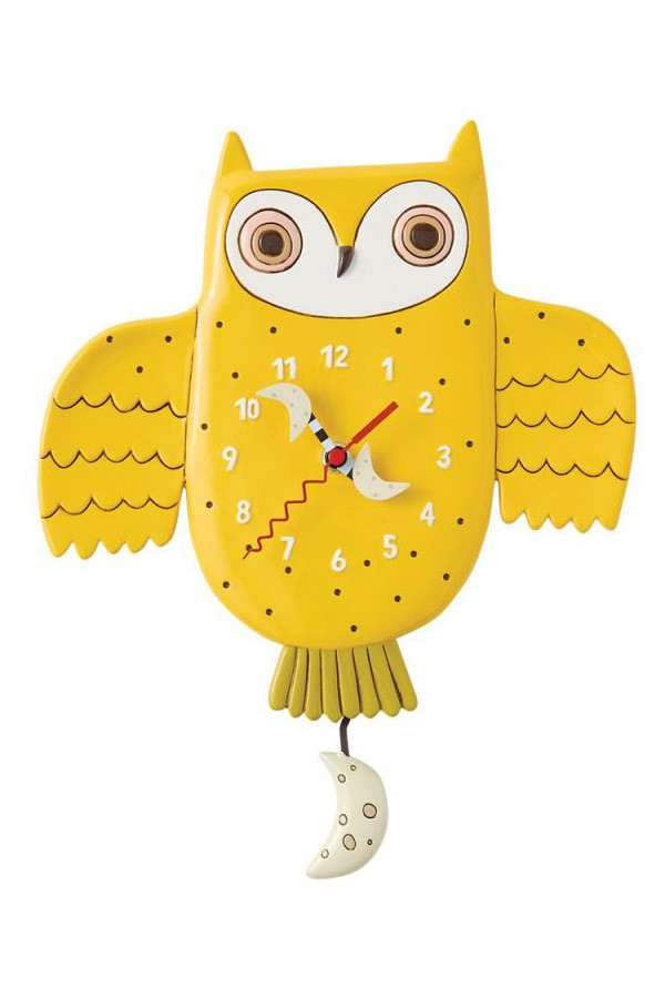 Gele nacht uil klok