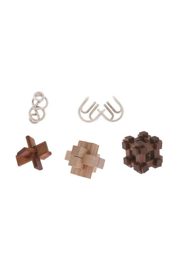 Breinbreker Great Minds van 5 (3x Houten en 2x Metalen) Puzzels, Logica Giochi - Afbeelding 2