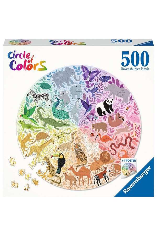 Round puzzle - Circle of colors - Animals