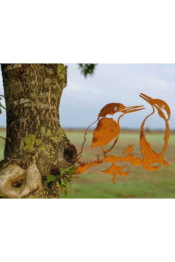 Geluksvogel IJsvogel paartje Roest metaal