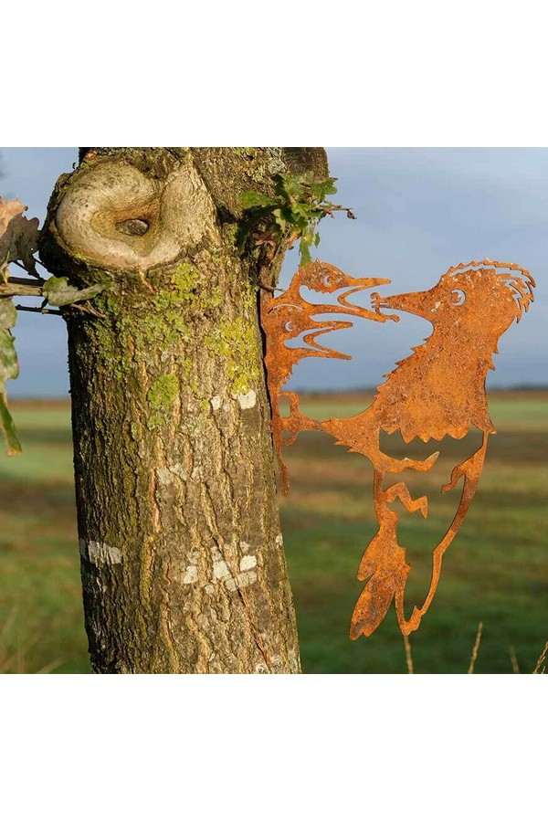 Geluksvogel Familie Specht Roest metaal