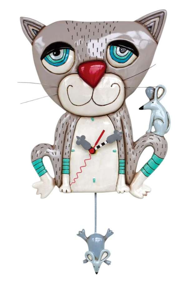 Klok met kat en muis