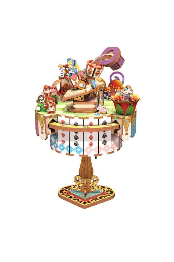 Muziekdoosje DIY 3D Houten Alice’s Tea Party