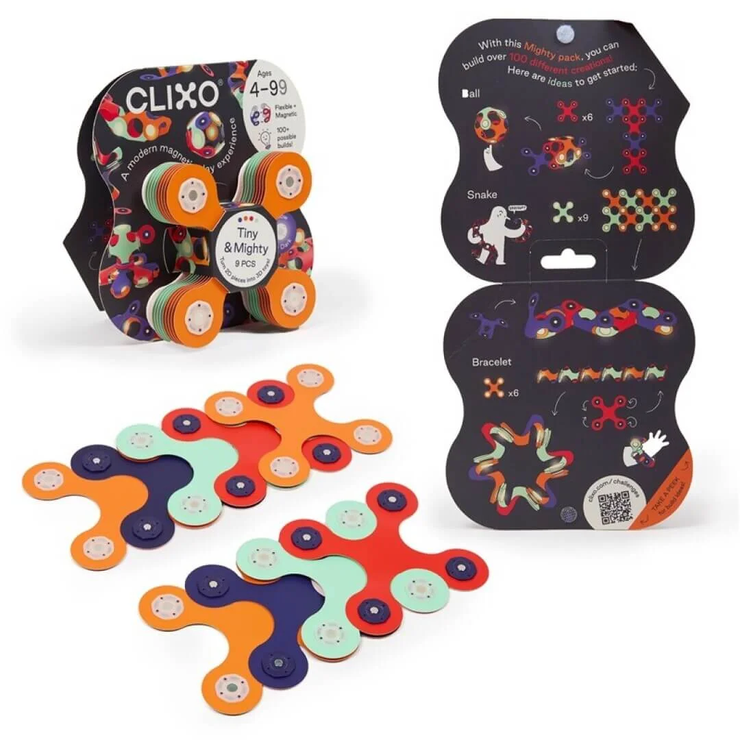 Clixo Tiny & Mighty oranje groen paars rood