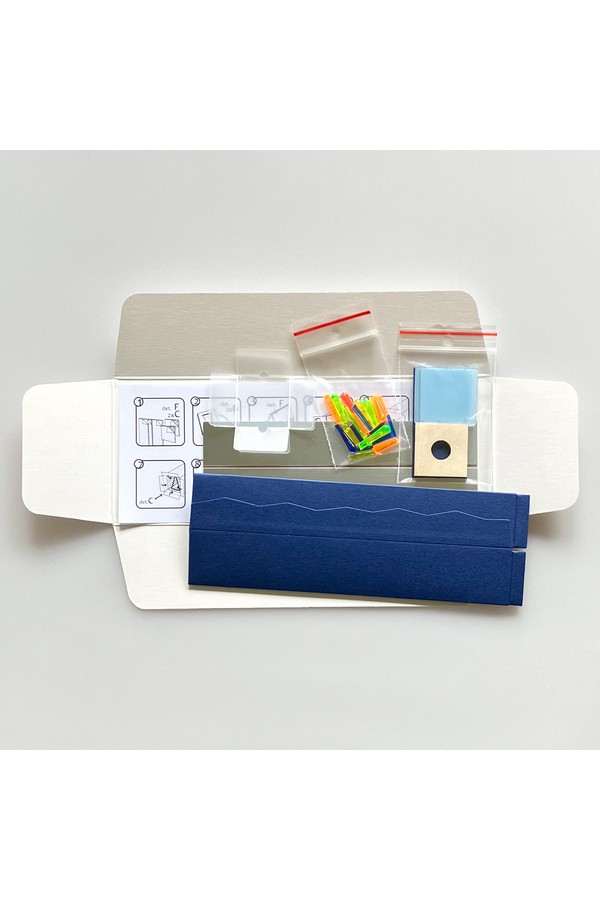 DIY kaleidoscoop met blauwe buitenkant