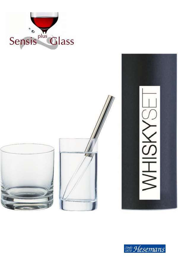 Set whiskyglas en pipet met platina Gentleman SensisPlus  400ml en waterglas