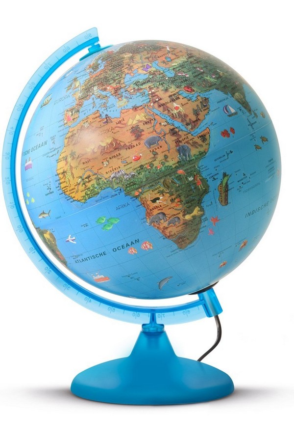 Globe Arca: 25 cm met LED verlichting Wereldbol