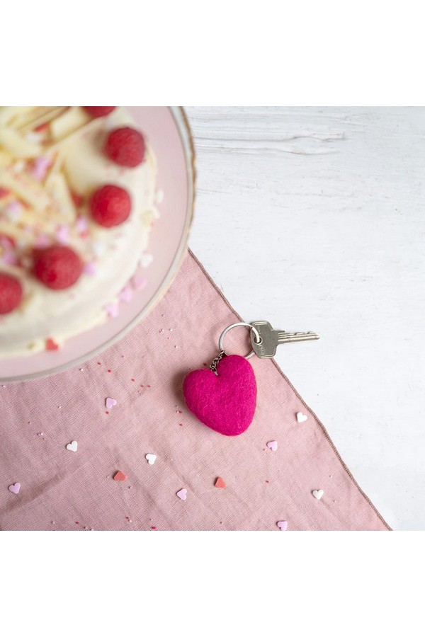 Sleutelhanger Hart Love Fuchsia