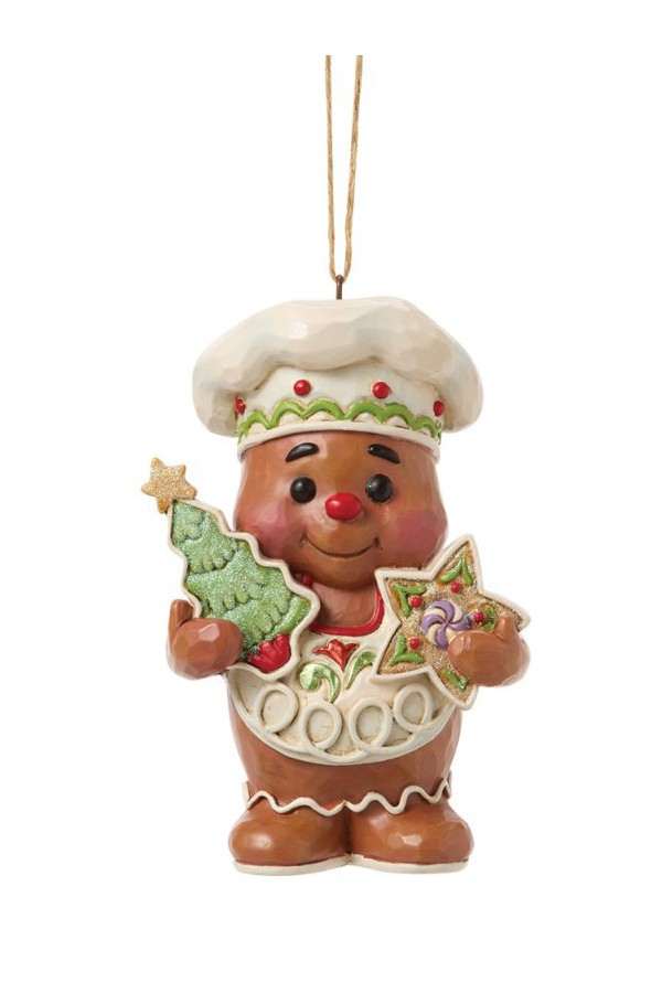 Hangend kerstornament in de vorm van een peperkoekfiguurtje van Heartwood Creek