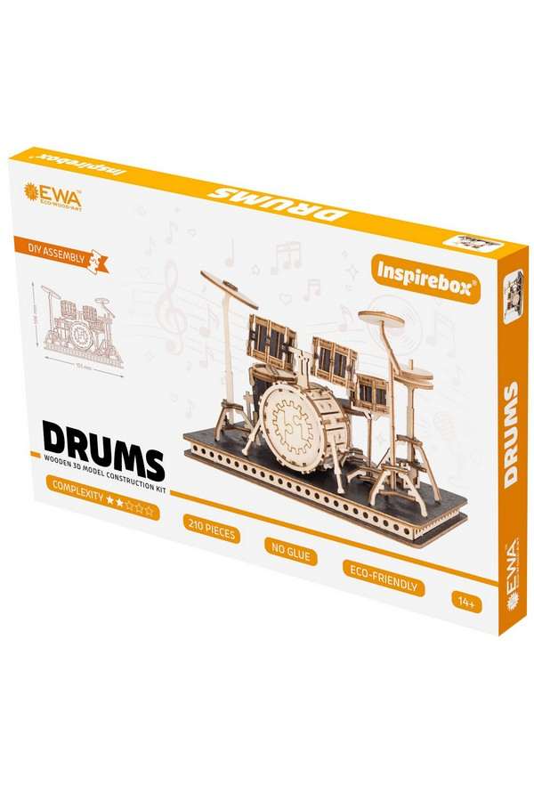 3D Houten Puzzel, Drums, drumstel DIY - Image 2