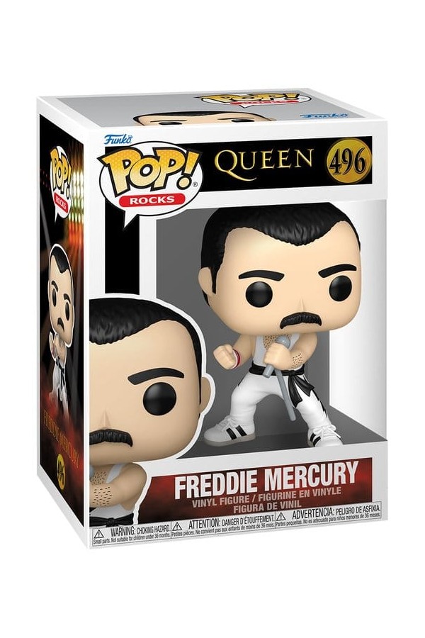 Queen POP! Rocks Vinyl Figure Freddie Mercury (white singlet) 9 cm