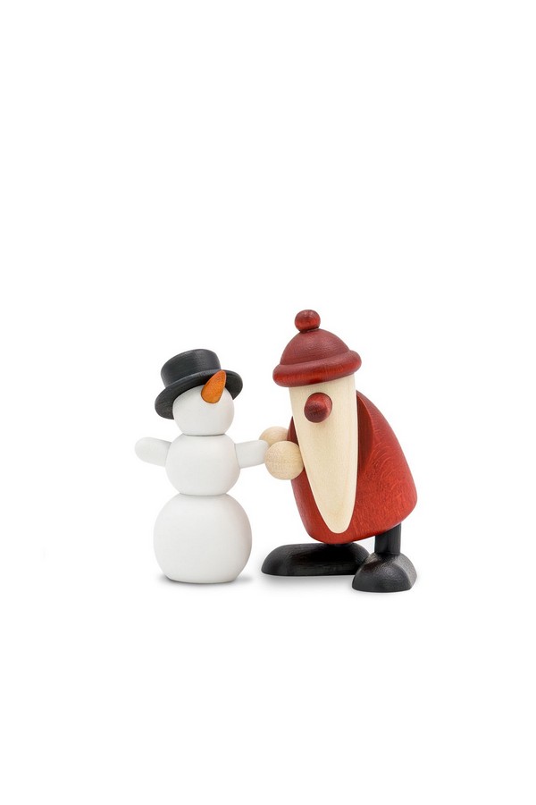 Miniatuurset 10 Kerstman met sneeuwpop