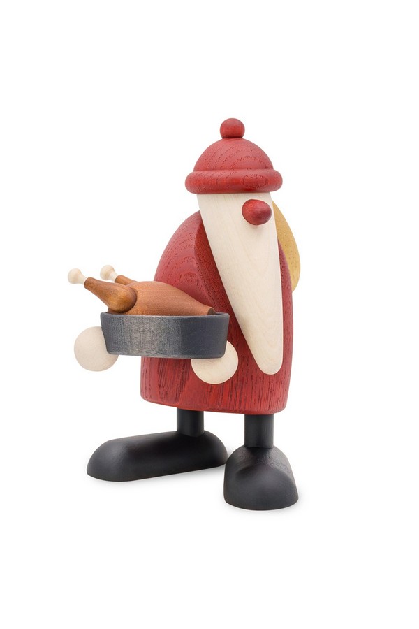 De kerstman met gebraden gans