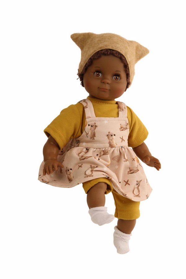 Schlummerle 32 cm, zwart met geschilderd haar
